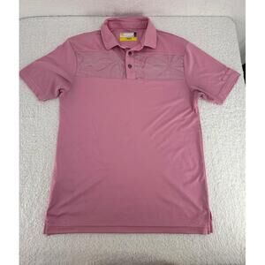 Nicklaus Pink Short Sleeve Button Detail‎ Classic Polo Shirt Mens Small